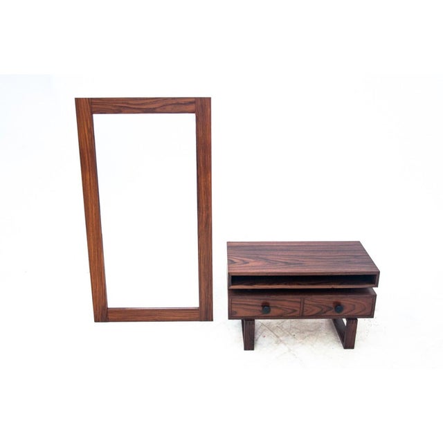Rosewood Mirror and Commode, 1960s, Set of 2 For Sale - Image 13 of 13
