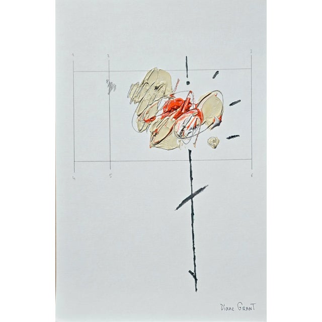 Red Set of 6 - Organic Modern Minimalist Flower Studies | Botanical Paintings | Herbarium Wall Art | Unframed For Sale - Image 8 of 12