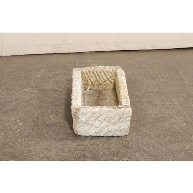 Spanish 19th C. Spanish Rectangular Stone Planter For Sale - Image 3 of 11
