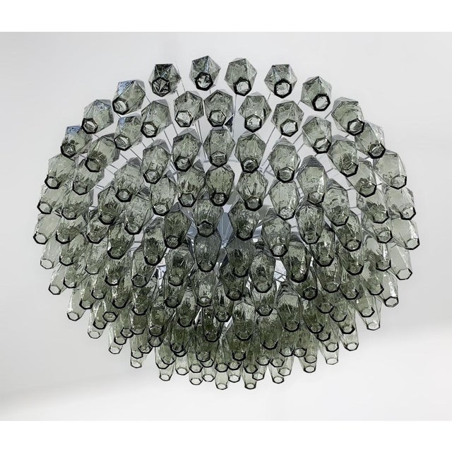Fabio Ltd 21st Century Smoky Gray Poliedri Chandelier by Fabio LTD For Sale - Image 4 of 7