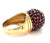 Diamond Ruby 18k Two Tone Gold Large Dome Ring Size 8 For Sale In Miami - Image 6 of 7