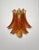 Fantastic pair of vintage Murano wall sconce made by 10 Murano amber Six-Tier Felci for each applique in a chrome metal...