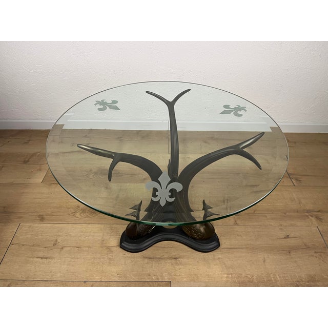 Vintage Swan Coffee Table in Brass and Bronze with Glass, 1970s For Sale - Image 6 of 9