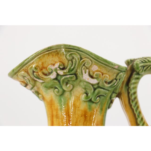 Antique Portuguese Palissy Ware Jug Depicting Fishermen in Boats, Earthenware For Sale - Image 9 of 18