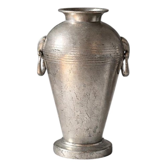 Art Deco Swedish Pewter Vase by Guldsmedsaktiebolaget GAB, 1938 For Sale
