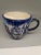 1940s Blue Floral Pattern Vintage Mustache Shaving Mug For Sale - Image 5 of 6