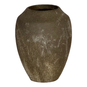 Brown Vase With Textured Glaze Detail