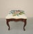 French Provincial Vintage French Provincial Floral Queen Anne Needlepoint Footstool ~ Bench For Sale - Image 3 of 15