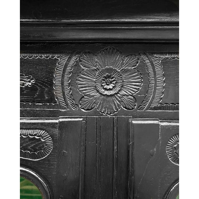 19th Century Black Vitrine Marriage Armoire For Sale - Image 4 of 6