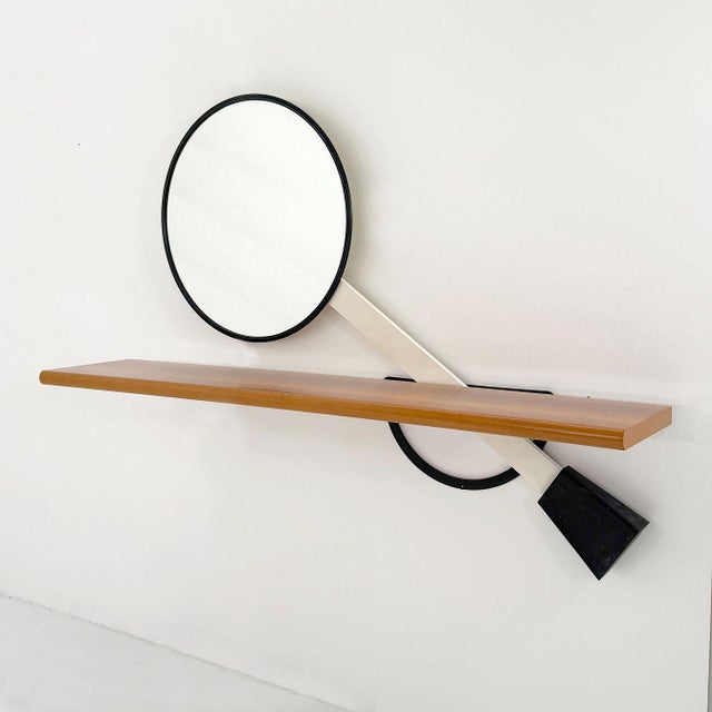 1970s Solemio Console Wall Table with Mirror by Giotto Stoppino for Acerbis, 1980s For Sale - Image 5 of 10