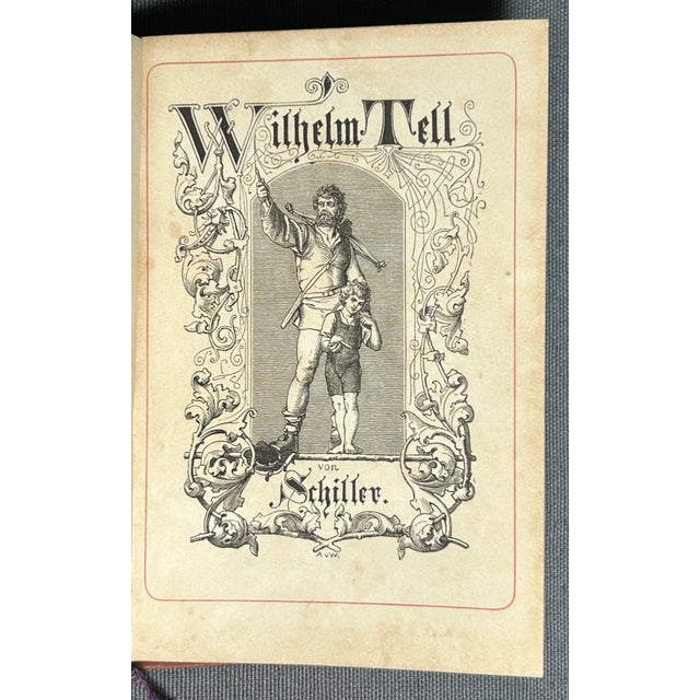 1873 “William Tell” by Schauspiel Von Schiller Miniature Hardcover Book Printed in Berlin, Germany For Sale - Image 4 of 9
