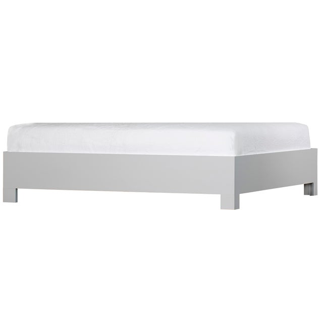 Not Yet Made - Made To Order Tiffany Platform Bed Twin, Light Gray For Sale - Image 5 of 7