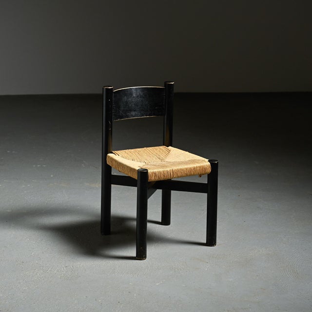 Black Meribel Chair by Charlotte Perriand for Steph Simon, 1960 For Sale - Image 12 of 12