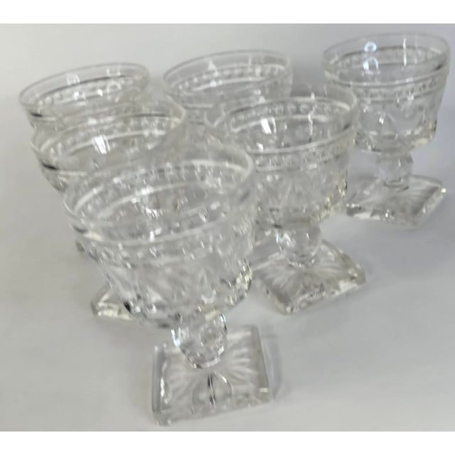 Glittering Vintage Cordial Goblets- Set of Six For Sale - Image 6 of 8