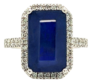 Sapphire Diamond Ring Size 6.25 14k Gold 6.84 TCW Certified