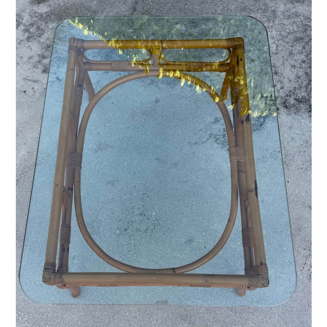 Vintage Palm Beach Bamboo + Rattan Coffee Table For Sale - Image 10 of 12