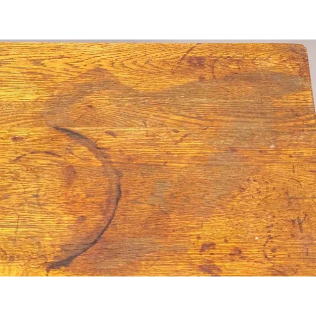 Early 20th Century Primitive Oak Top Work Table For Sale - Image 5 of 5