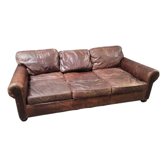 1980s Leather Sofa For Sale
