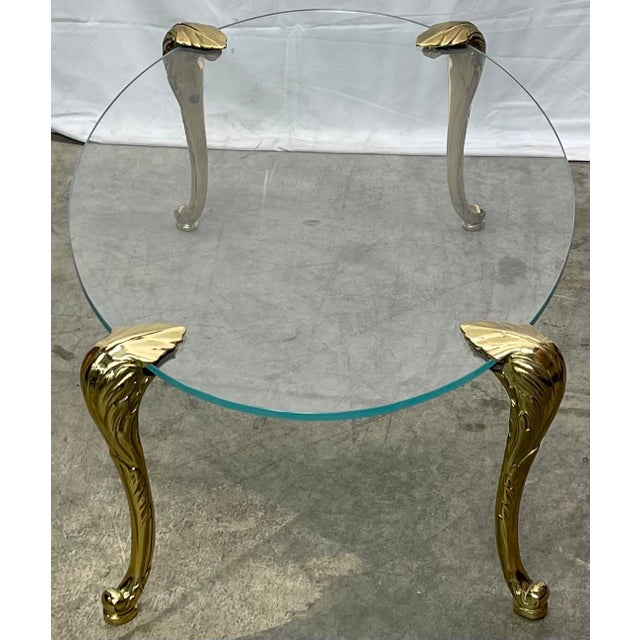 Vintage La Barge Oval Glass & Brass Cabriole Leg Coffee Table Chairish