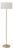 Slimline Floor Lamp, Modern Weathered Brass Steel, White Linen Drum Shade, 61" Tall, Body Dimmer For Sale