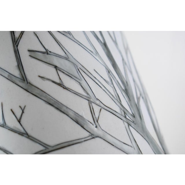 Studio Porcelain Oval Vase With Winter Landscape Motif, Signed For Sale - Image 15 of 18