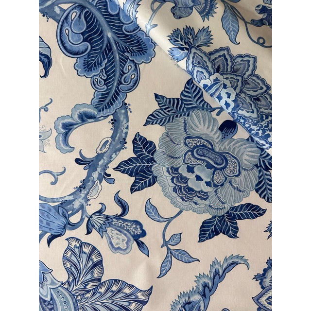 Brunschwig & Fils Brunschwig & Fils Fabric 'Saranda Print Blue 2 Yards 100% Cotton For Sale - Image 4 of 4