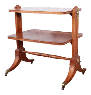 Baker Furniture Georgian Banded Mahogany Two-Tier Side Table