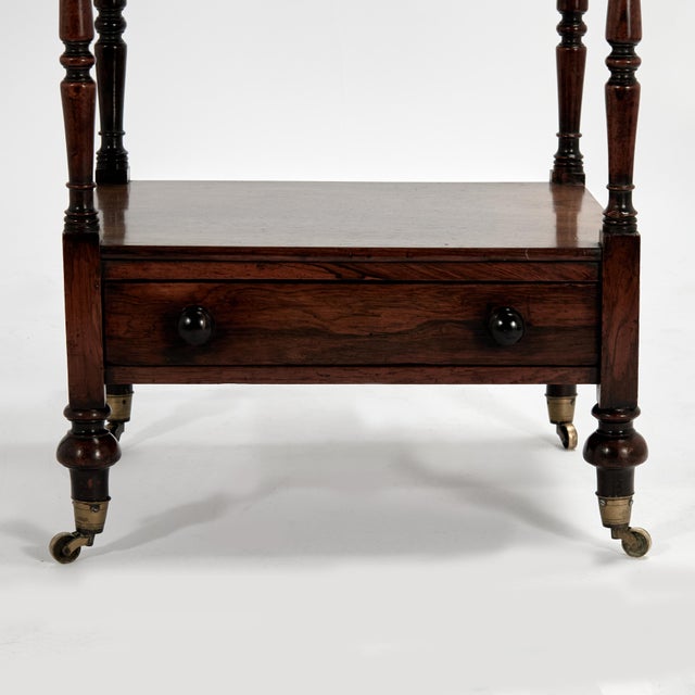 Burnt Umber Antique British Colonial Four Tiered Stand or Etagere For Sale - Image 8 of 10