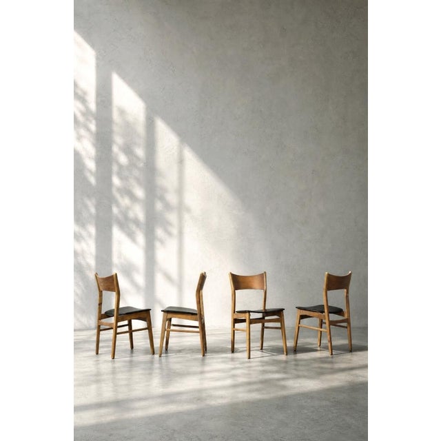 Mid-Century Scandinavian Modern Dining Chairs in Beech and Teak, 1960s, Set of 4 For Sale - Image 9 of 18