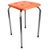 Mid-Century Modern Mid-Century Modern Tube Frame Stool in Orange Leather, 1970s For Sale - Image 3 of 6