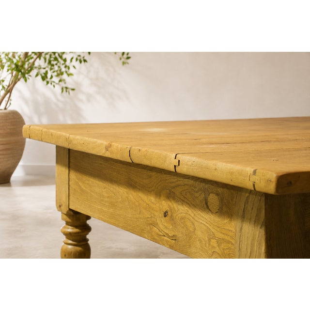 1950s Large Oak Tailor's Table with Drawers, France, 1930 For Sale - Image 5 of 18