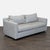 This Crate & Barrel loveseat features a clean, modern design and soft light gray fabric upholstery. It comfortably seats...