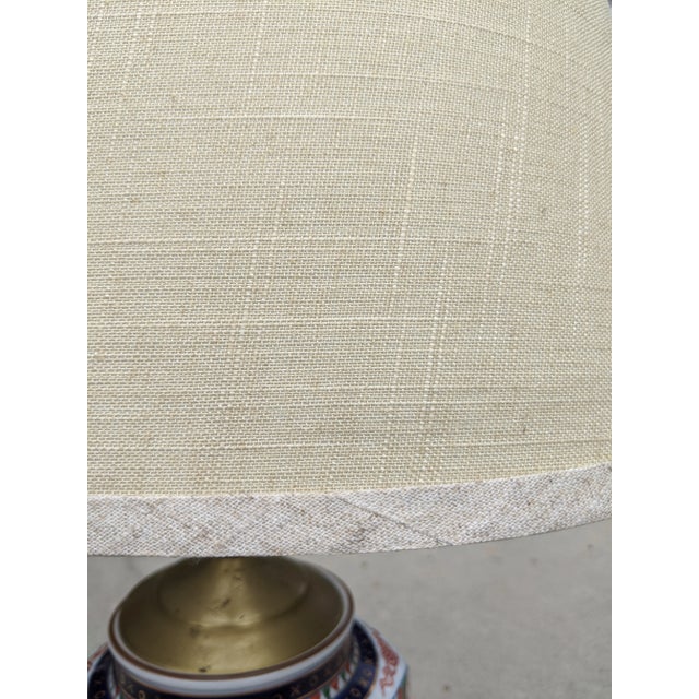 Vintage Imari Porcelain Table Lamp With Lampshade For Sale - Image 17 of 17