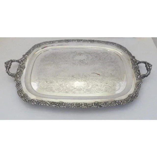 Metal Continental Sheffield Silverplate Co. Brooklyn, New York Serving Tray For Sale - Image 7 of 10