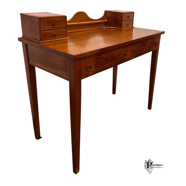 Wood Vintage Federal Style Mahogany Vanity / Writing Desk For Sale - Image 7 of 9