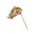 Metal Retro 14k Yellow Gold & Platinum Diamond Ruby Floral Ribbon Bow Brooch For Sale - Image 7 of 11
