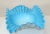 Turquoise Blue & White Cased Ruffled Murano Art Glass Bowl Italy Midcentury 1970 For Sale In Miami - Image 6 of 13