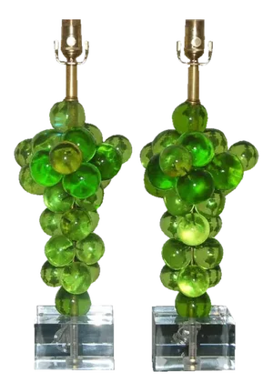 Vintage Lime Green Resin Lamps by Silvano Pantani 1966