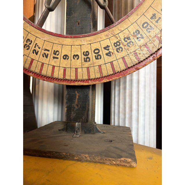 Wood Vintage Tabletop Carnival Wheel of Fortune With Wooden Stand For Sale - Image 7 of 12