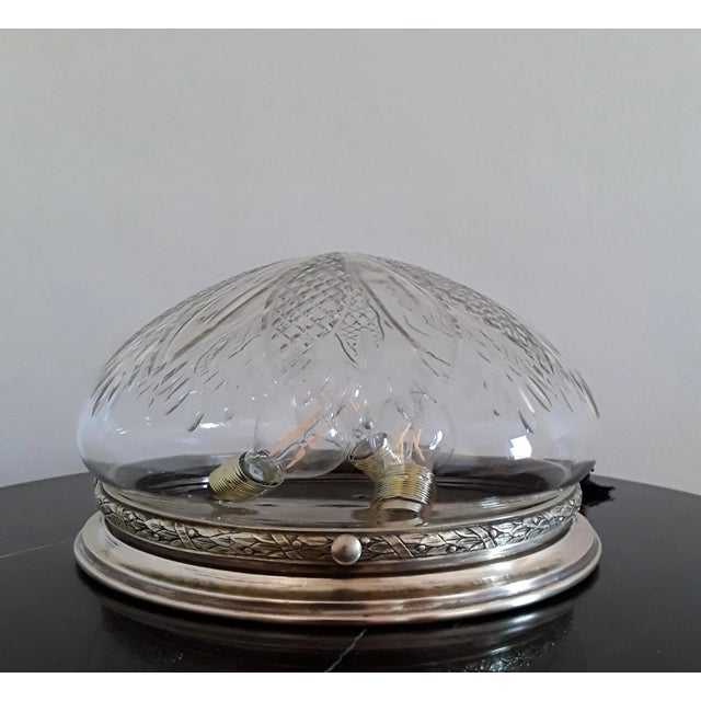 Ancient German Round Ceiling Lamp, 1900s For Sale - Image 4 of 9