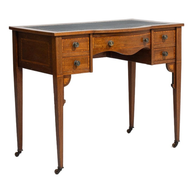 19th Century France Edwardian Brown Wood Writing Desk For Sale