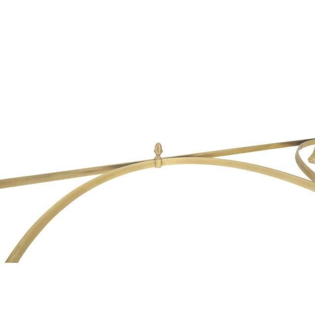 Metal Italian Modern Solid Brass Base Demi Lune Shape Glass Top Console Sofa Table For Sale - Image 7 of 12