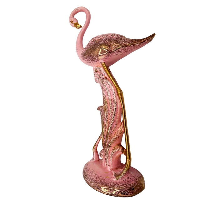 Modern 1980s Large Hawaiian Pottery Ceramic Long-Legged Flamingo Figurine by Found Memories For Sale - Image 3 of 11