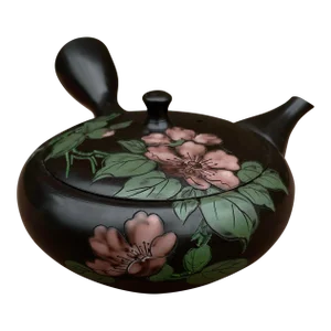 Vintage Japanese Tokoname Teapot With Pink Floral Design