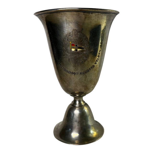 Vintage 1934 Sterling Silver Austrian Racing Trophy For Sale