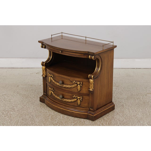 Karges Furniture Karges French Provincial Walnut Nightstand For Sale - Image 4 of 18