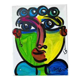 Abstract Portrait Painting by Peter Keil For Sale