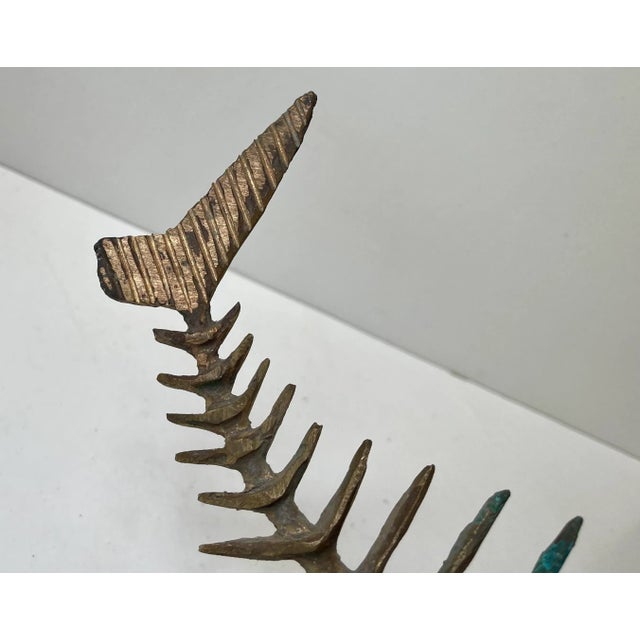 Brutalist Primeval Sword-Fish Skeleton in Bronze by Peder Evald Madsen, 1980s For Sale - Image 10 of 16