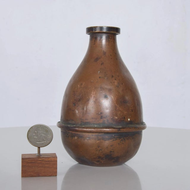 1940s 1940s Industrial Patinated Copper Bottle For Sale - Image 5 of 9