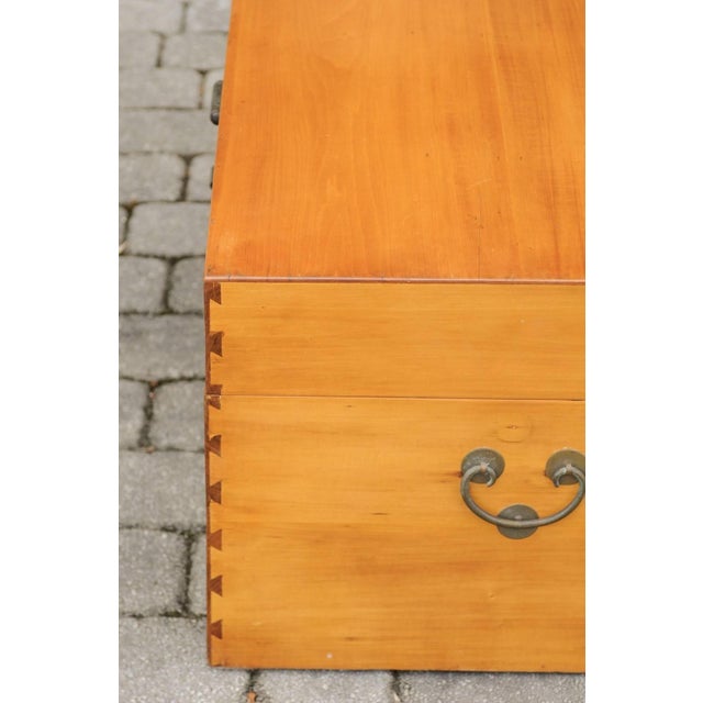 Asian 1920s Asian Camphor Wood Box with Traditional Lockset and Lateral Handles For Sale - Image 3 of 12